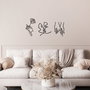 Wallity Rose Kissing Darling Escultura de Pared de Metal Negra